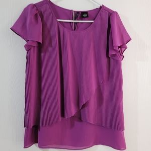 New Directions Women's Petite Purple Blouse Size PM